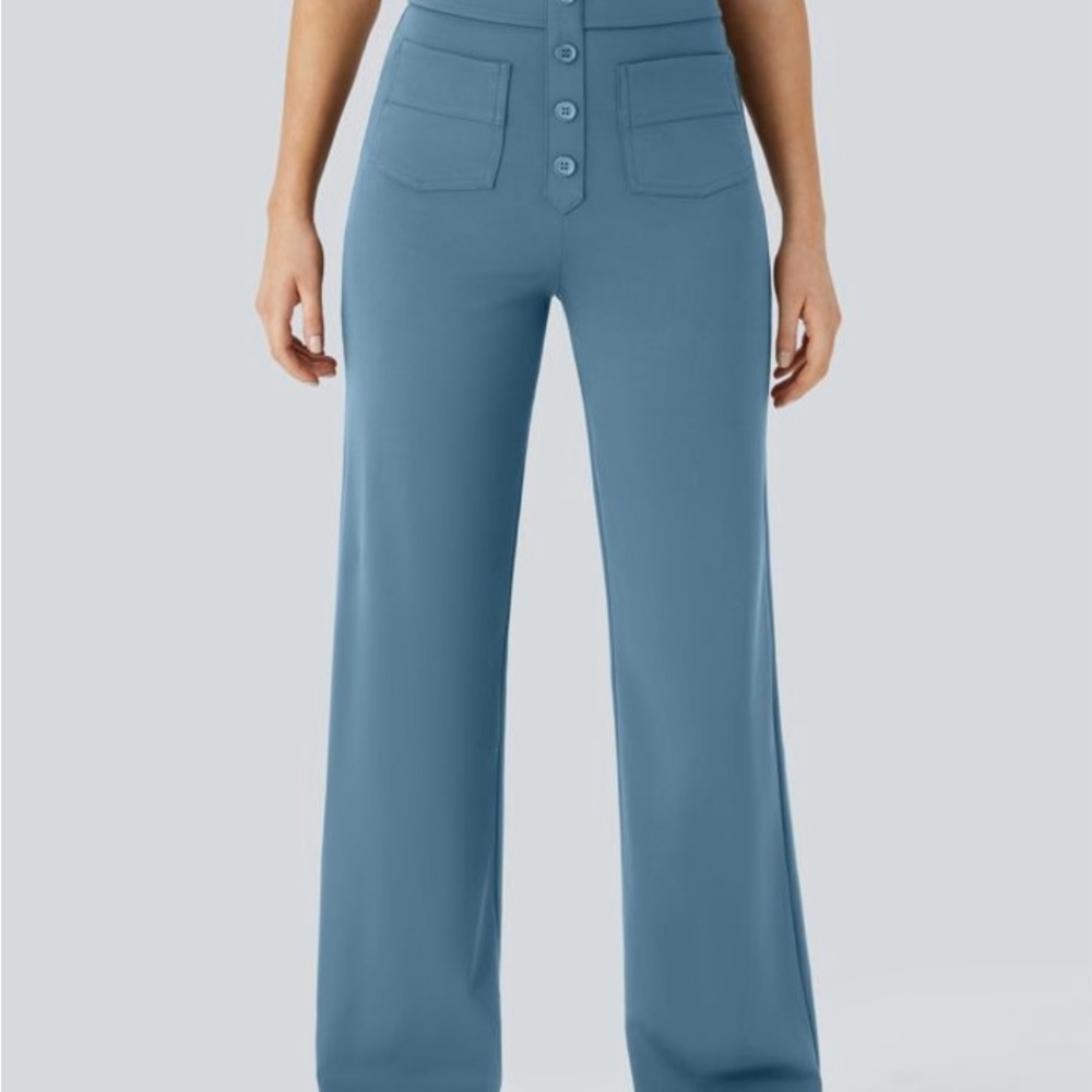 NWOT HALARA Wide Leg Pants in Slate Blue